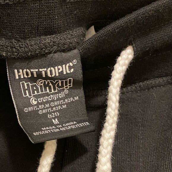 HAIKYU!! Black Volley Shorts Mens Medium Loungewear Karasuno High School Manga - Picture 4 of 6